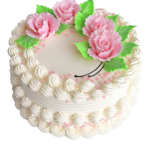 Tortas su gėlių dekoracija